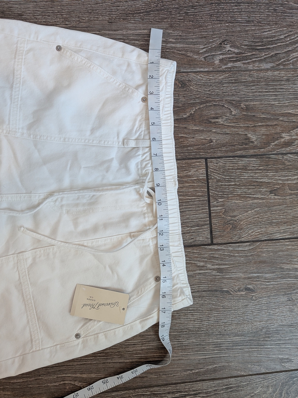 NWT White Pull On Utility Jeans Size 12 Universal Thread Quiet Luxury Coastal - Picture 7 of 10